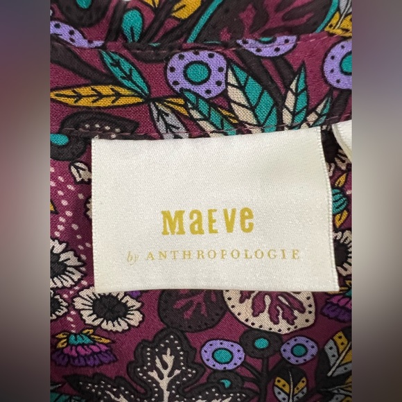 Anthropologie Maeve Janie Button Front Peasant Blouse Size 2 - Picture 4 of 8